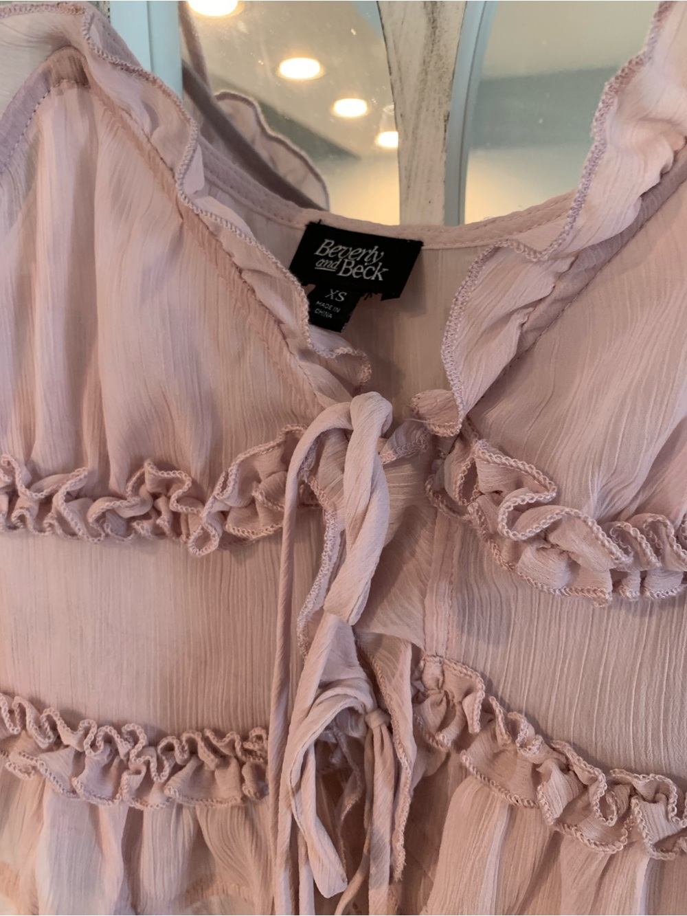 Lavender Ruffle Tie-Front Camisole - Picture 7 of 7